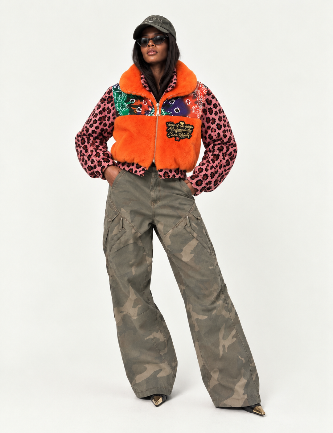 The Coco Paisley Pink Leopard Bomber