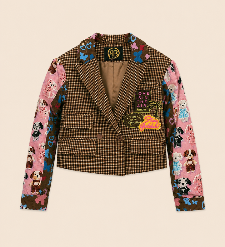 Sweetheart Butterfly Check Blazer