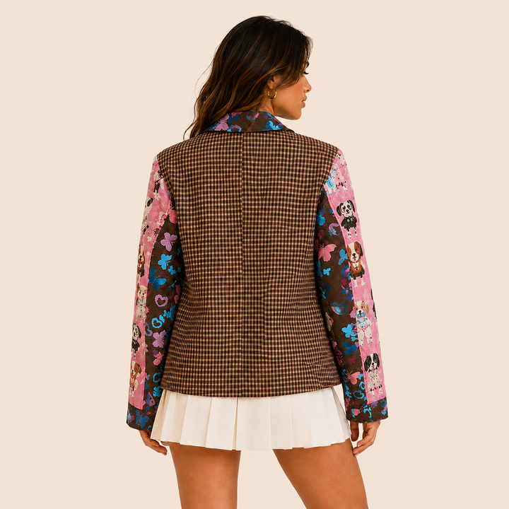 Sweetheart Butterfly Check Blazer