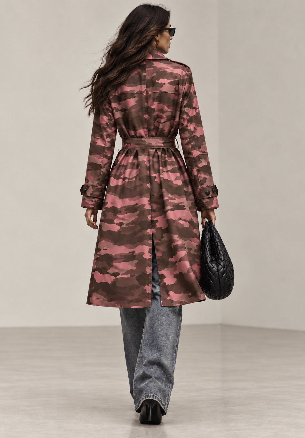 Camo Dusty Rose Trench
