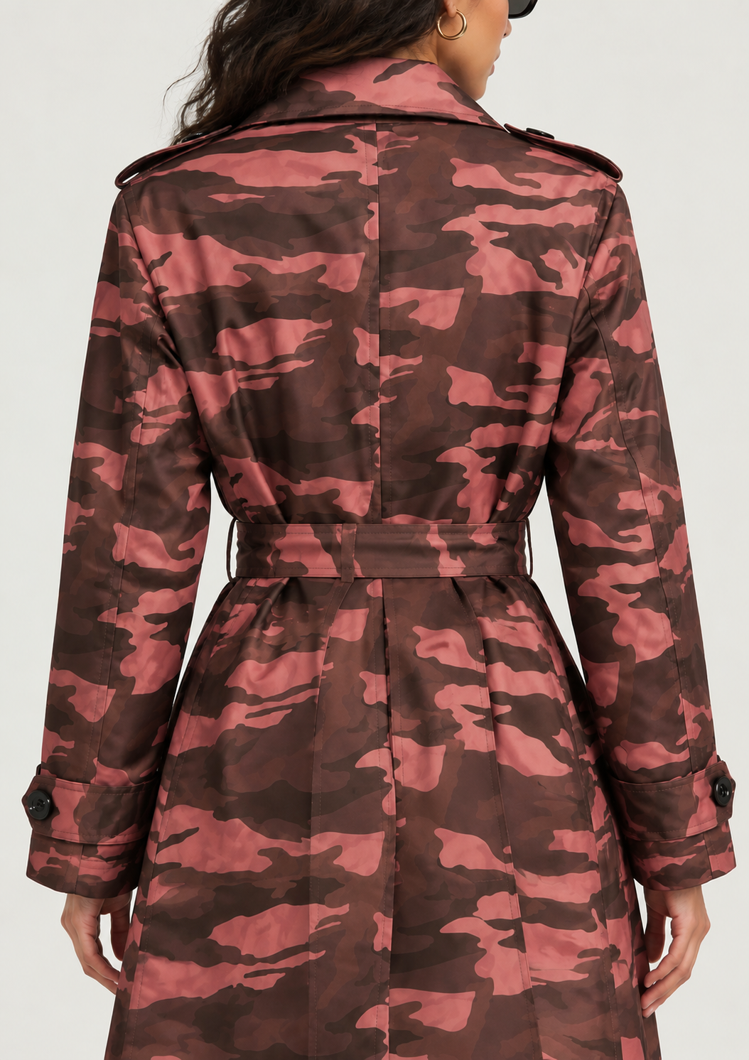 Camo Dusty Rose Trench