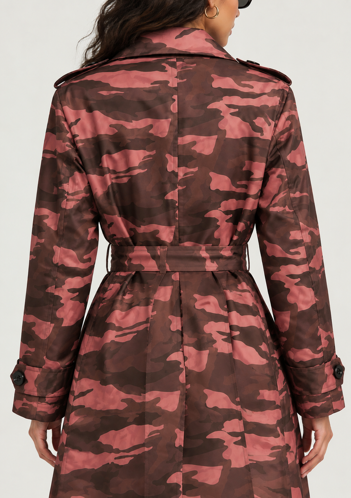 Camo Dusty Rose Trench