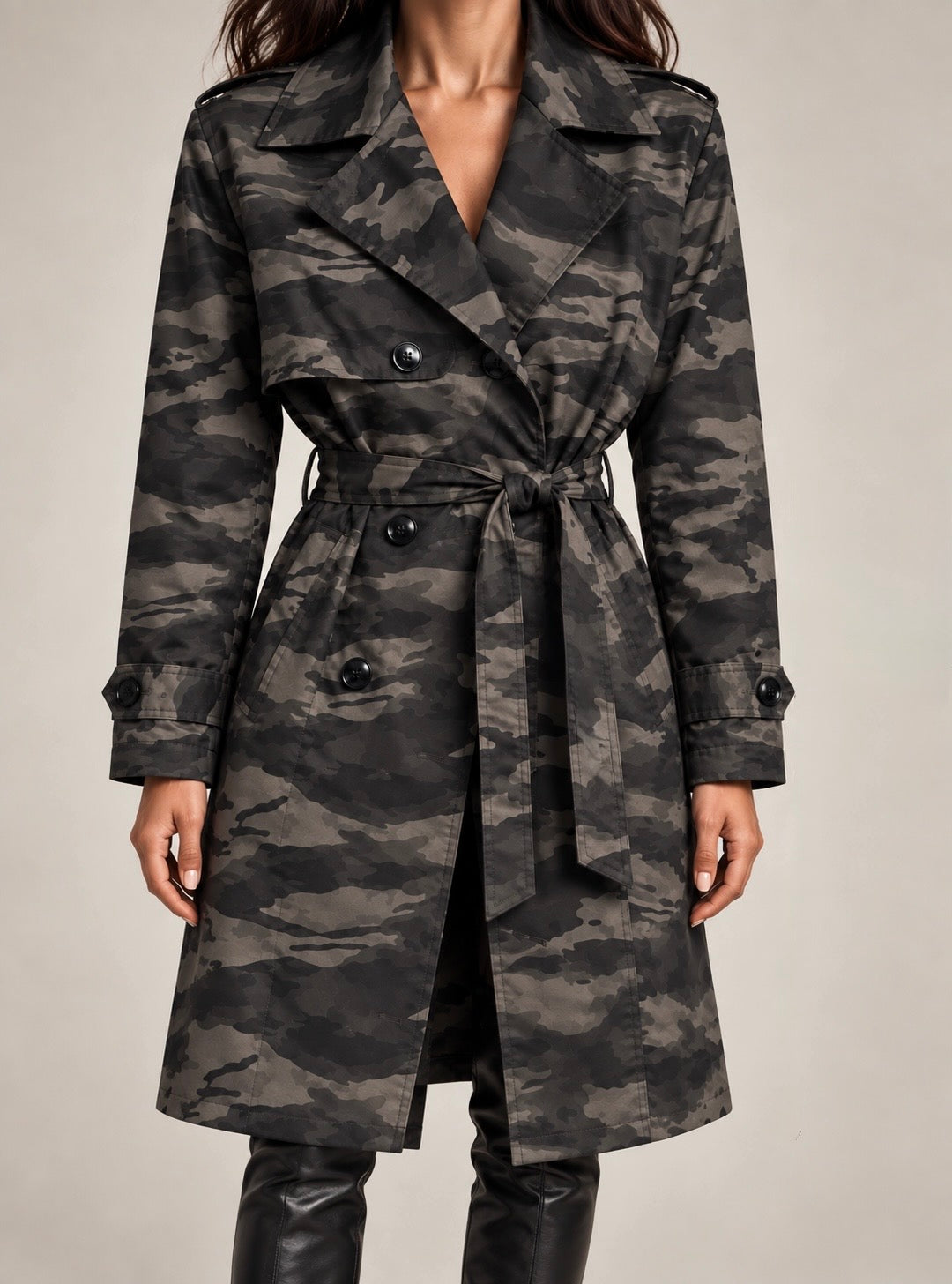 Camo Noir Trench