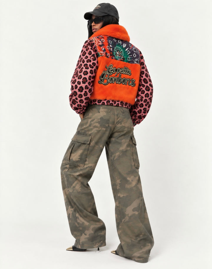 The Coco Paisley Pink Leopard Bomber